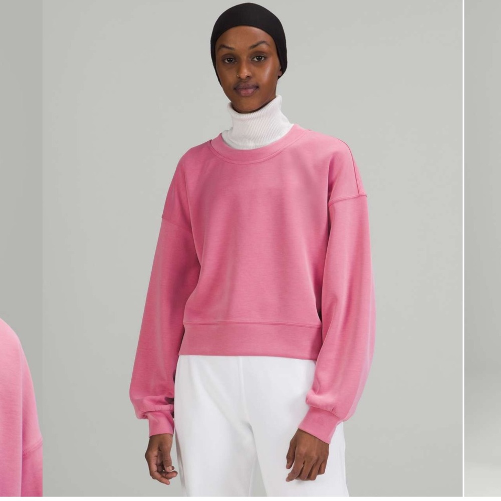 Lululemon perfectly oversized cropped crew softstreme pink blossom